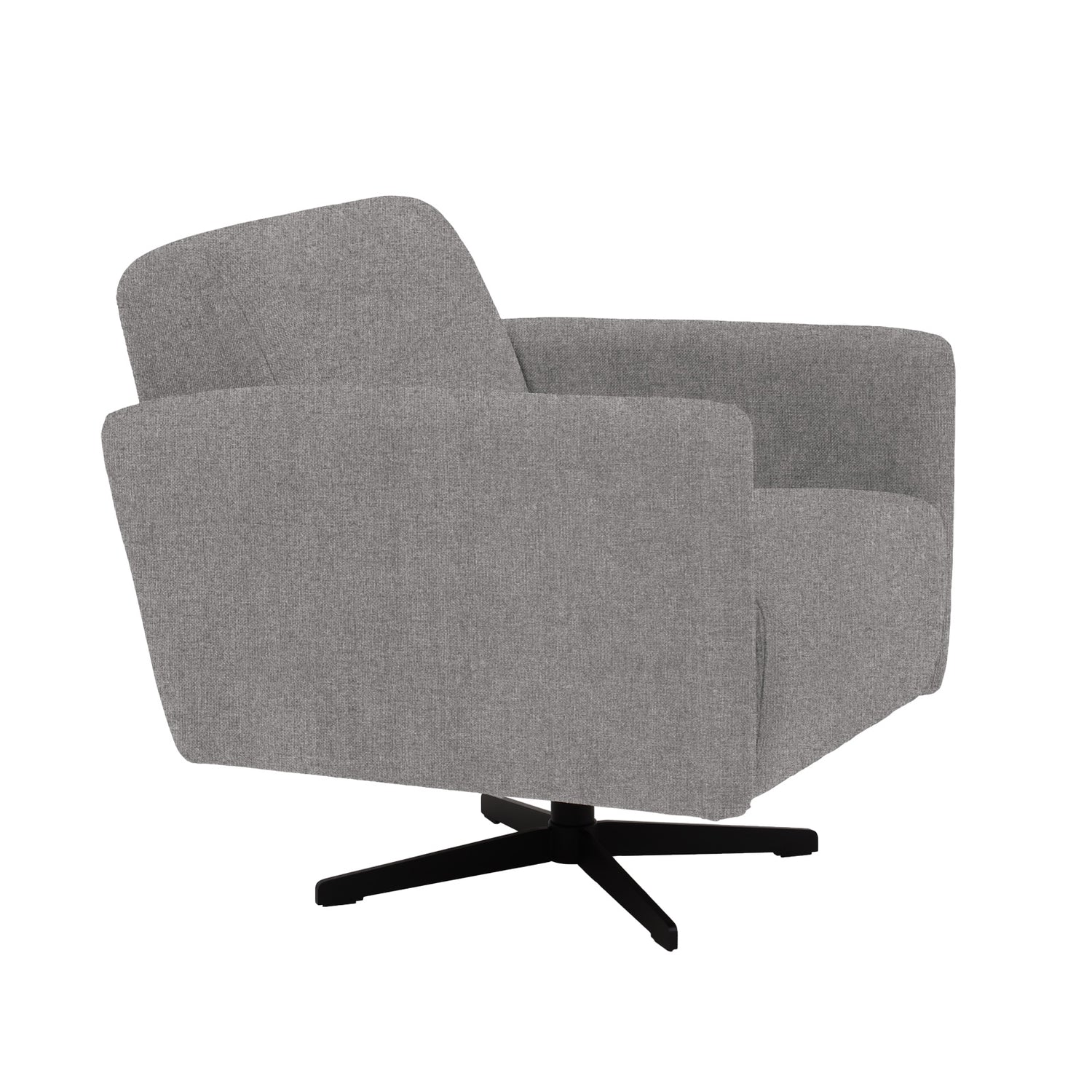 Stockholm-nojatuoli harmaalla Oasis 17 -kankaalla ja mustalla sakarajalalla.