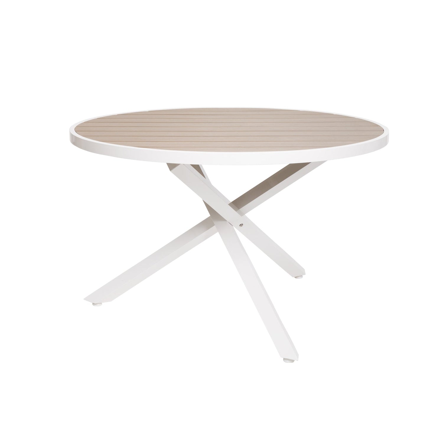 Suvi Aintwood - pyöreä pöytä beigen/valkoisen värisenä.
