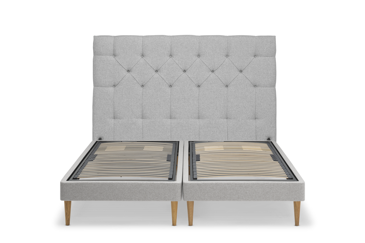TEMPUR Stay -vuoderunko ilman patjaa, harmaa Stone, koot 140 x 200, 160 x 200 ja 180 x 200 cm.