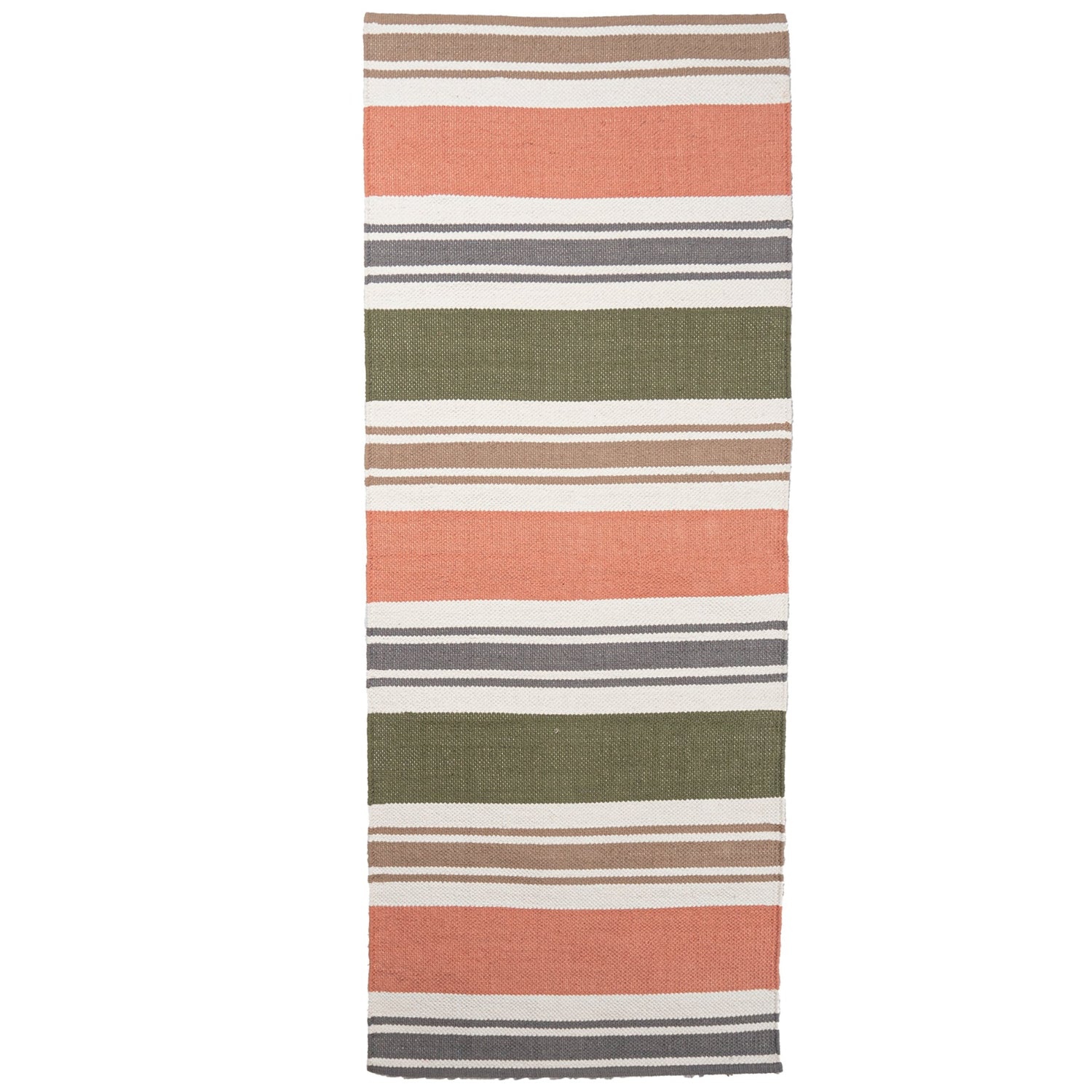 Tango-puuvillamatto, korallinvärinen kuosi.