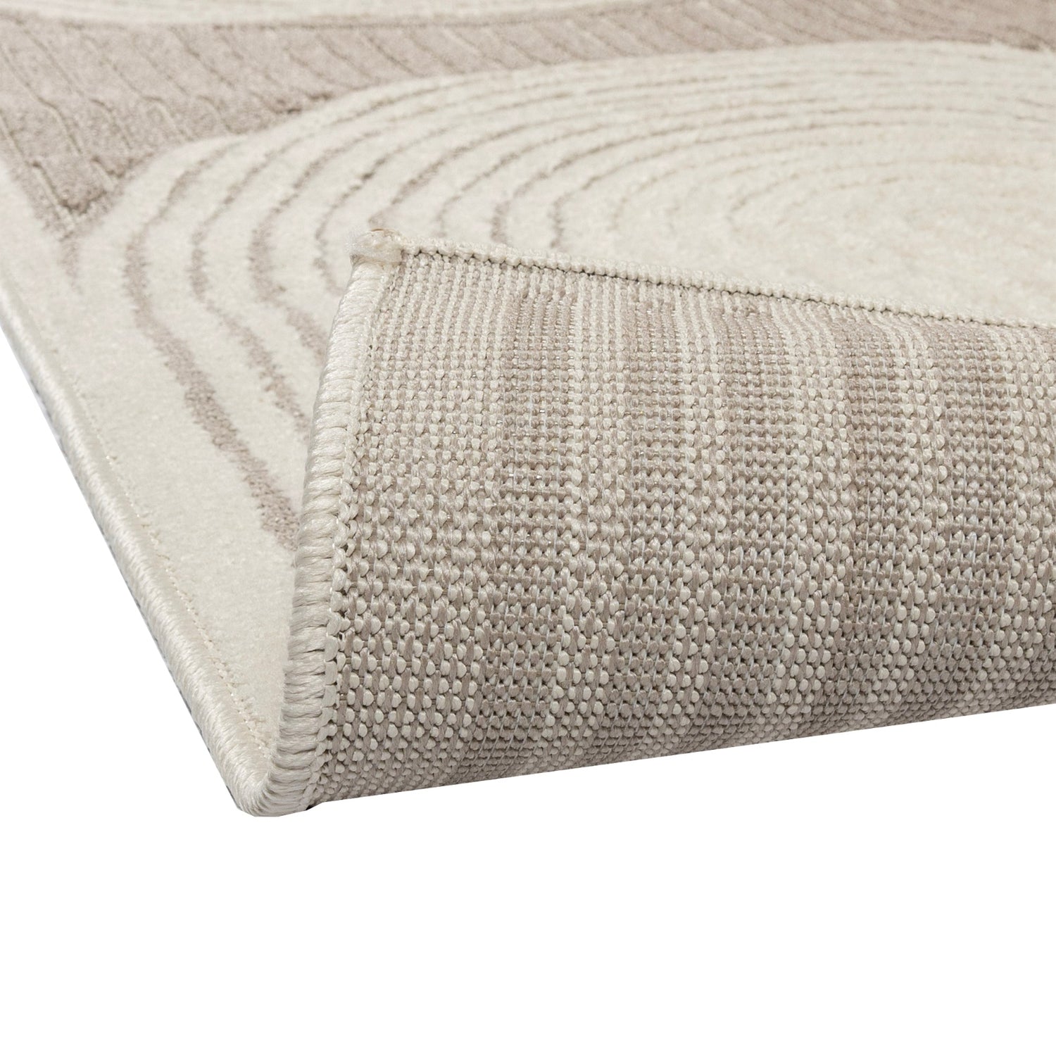 Kuvassa on Taurus-nukkamatto, beige kuosi. Kuvassa näkyvissä myös maton pohjausta.