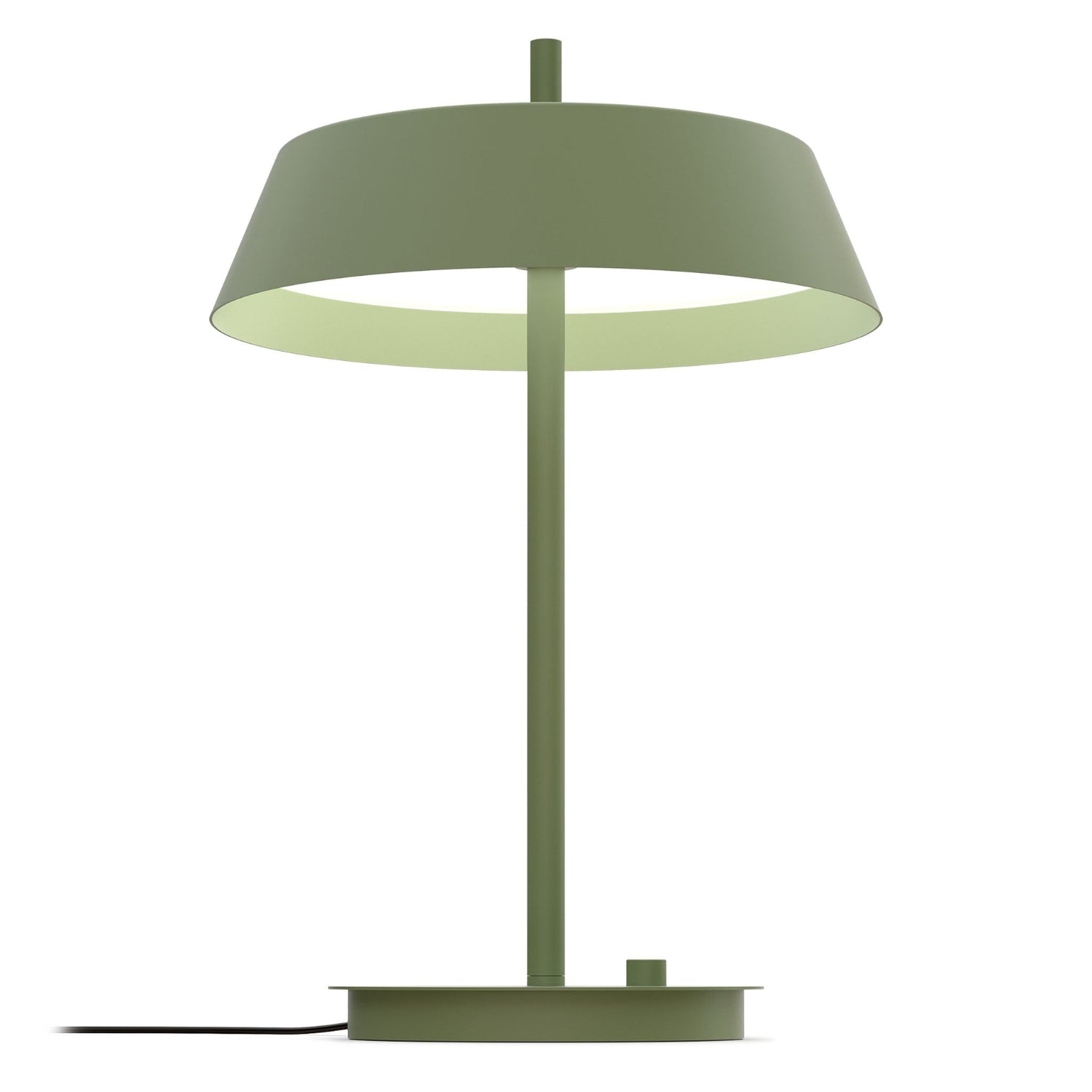 Bliss-pöytävalaisin, mattavihreä. Valaisimessa on himmennin.