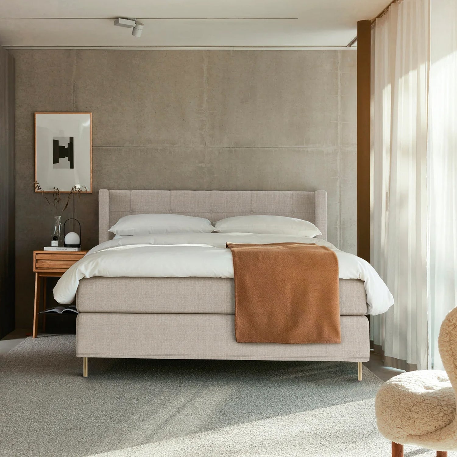 JENSEN MAJESTIC jenkkisänky paketti 180 x 200 cm beige Sleep 1 sijauspatjalla