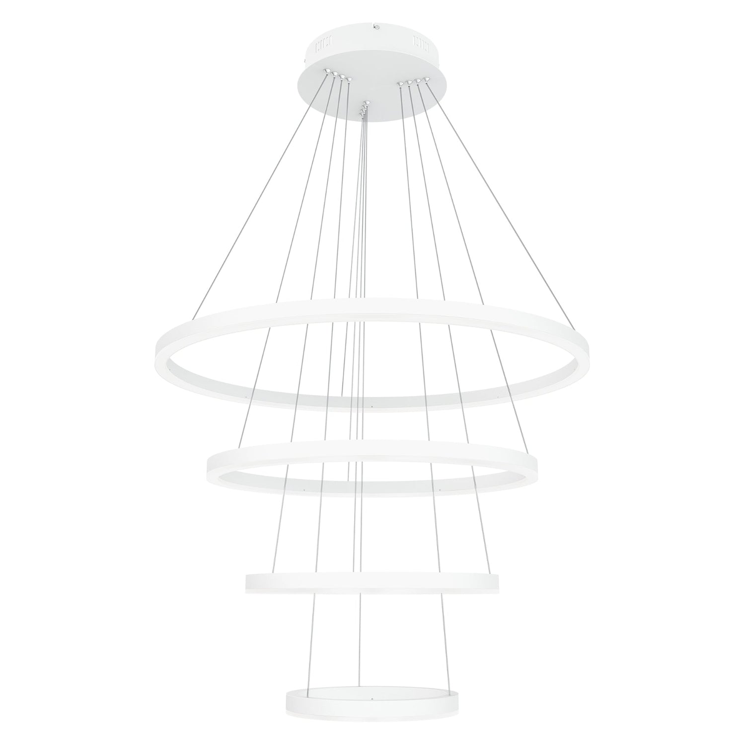 Layer-kattovalaisin muodostuu nimensä mukaisesti neljästä erillisestä metallirenkaasta ja kerroksesta. Kuvassa valkoinen valaisin.