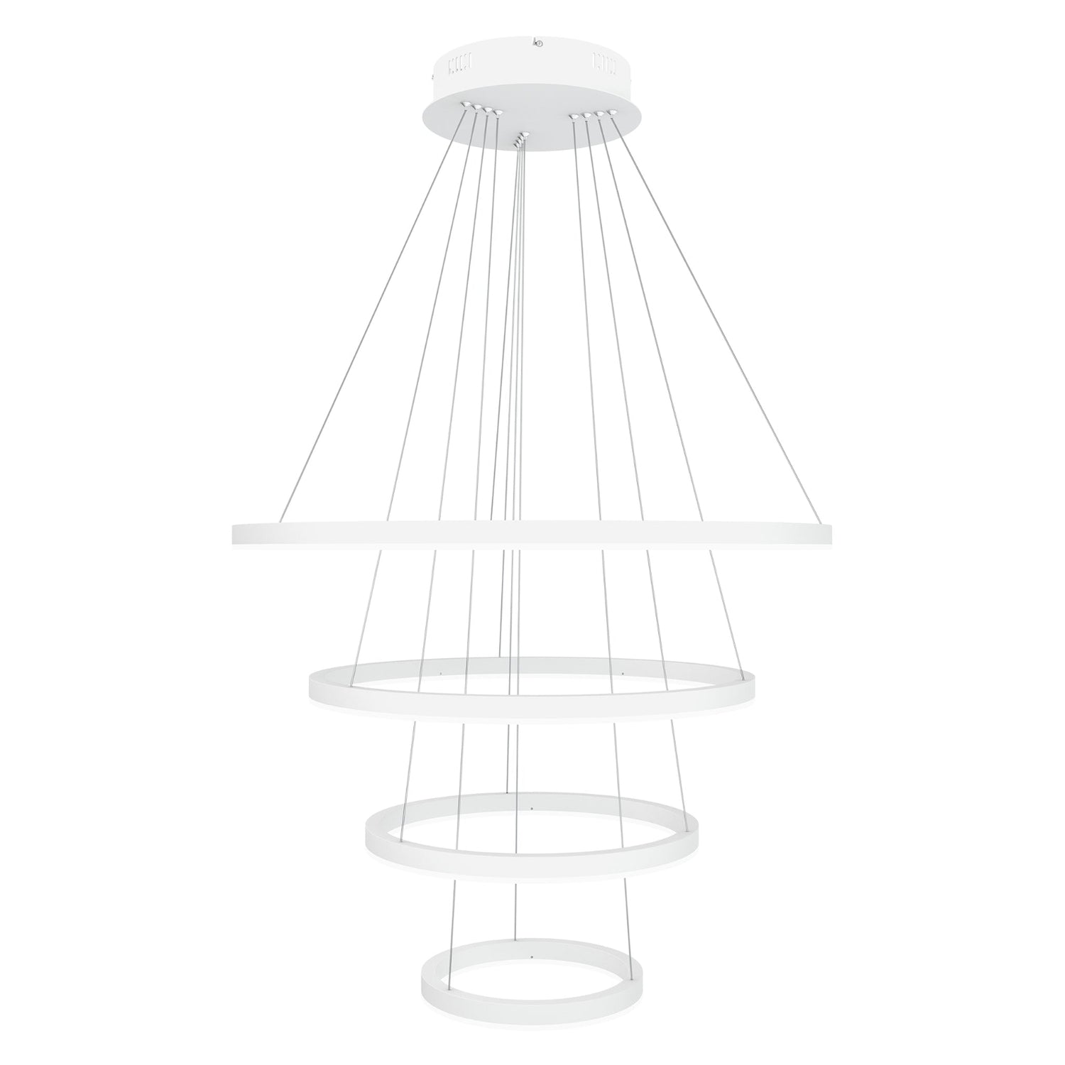 Layer-kattovalaisin muodostuu nimensä mukaisesti neljästä erillisestä metallirenkaasta ja kerroksesta. Kuvassa valkoinen valaisin.