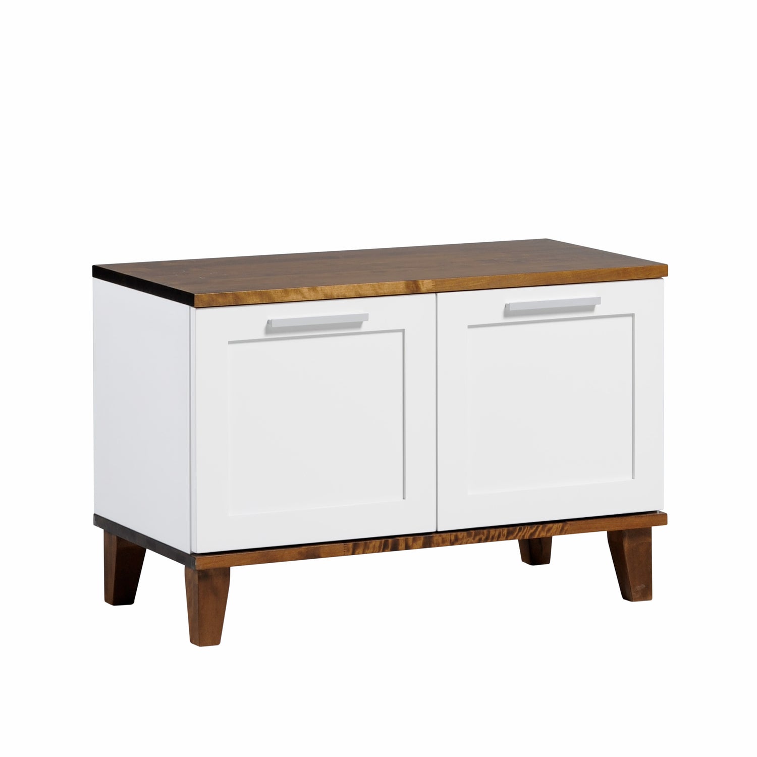 Vuokatti-tason pääväri on valkoinen, kansi ja jalkaosa ovat tumman pähkinänväriset. Tasossa on pitkänmalliset vetimet ja puujalat.