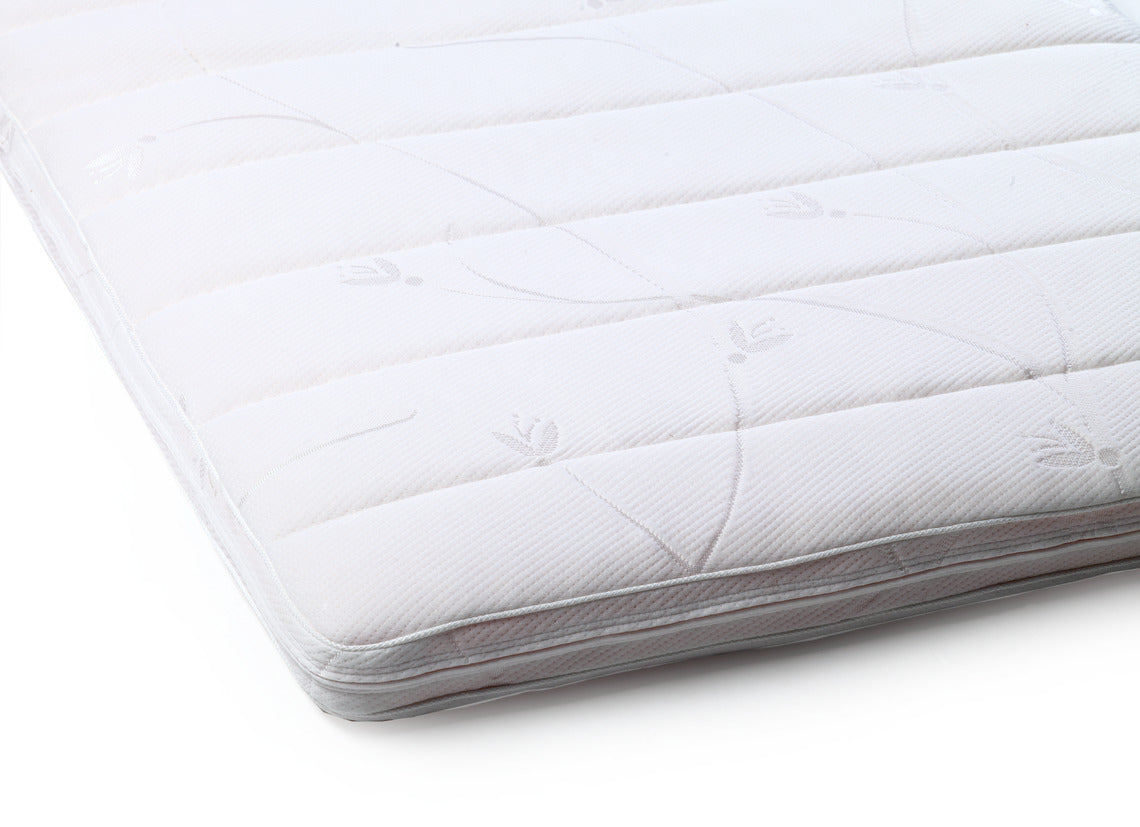 Sijauspatjan päällisen joustokangas tekee sijauspatjasta mukautumiskykyisemmän ja se myös pysyy paremmin paikallaan.