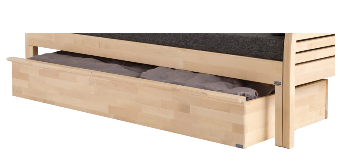 Kanerva-vuodevaatelaatikko tekee Kanerva-vuodesohvasta toimivan kokonaisuuden.