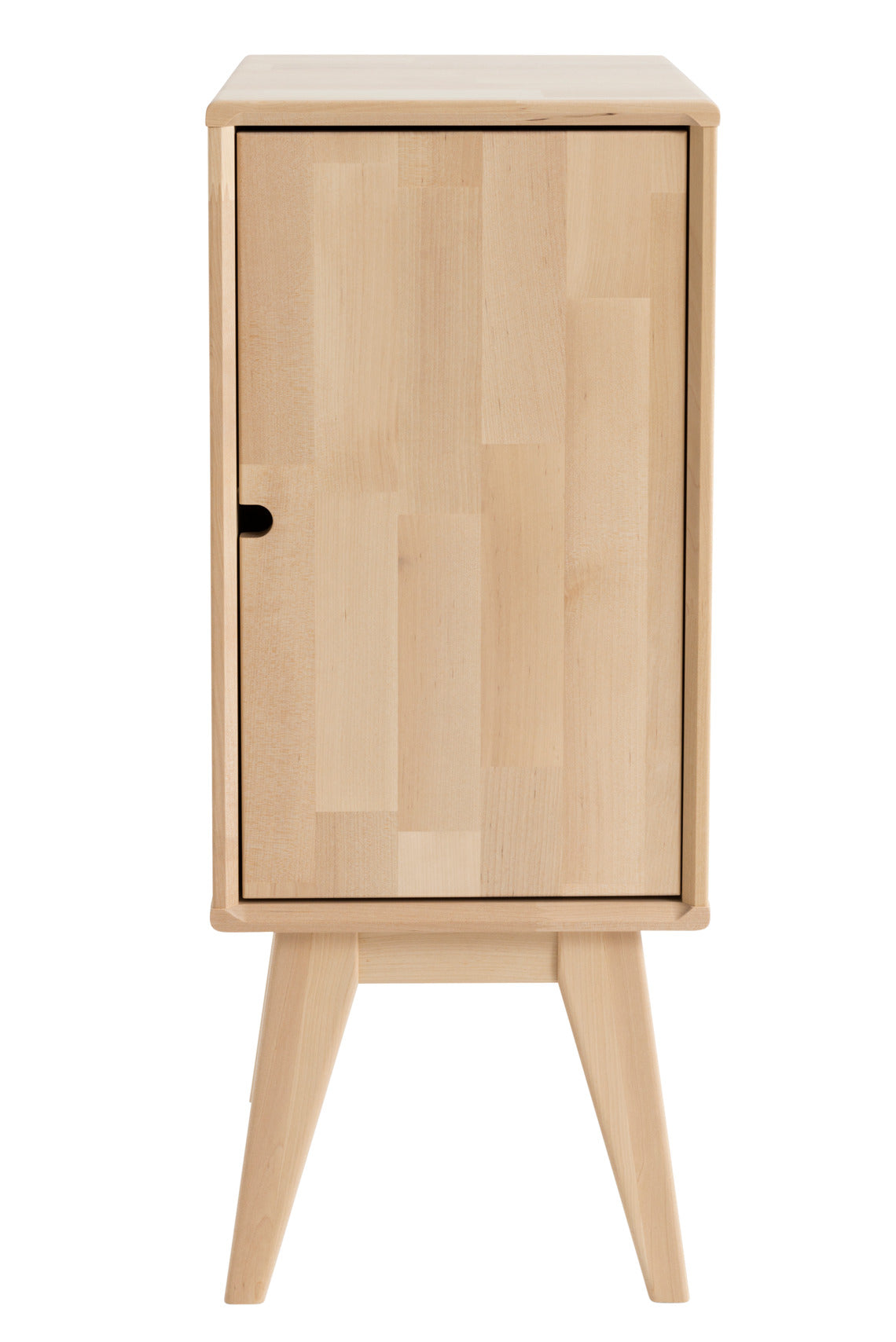 Luonnonvärinen Notte-pikkulipasto/yöpöytä lakattua koivua.