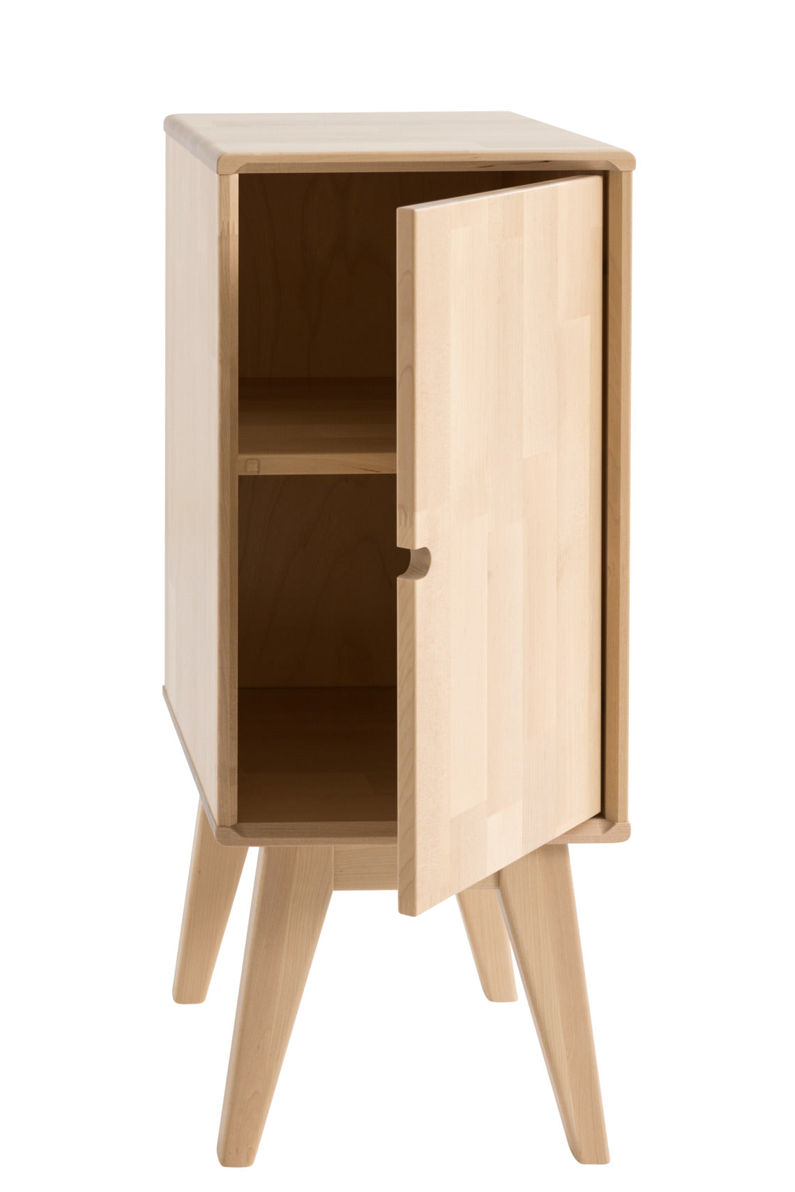 Elegantti Notte-pikkulipasto/yöpöytä sopii kapeana huonekaluna useisiin eri kodin tiloihin tuomaan säilytystilaa.
