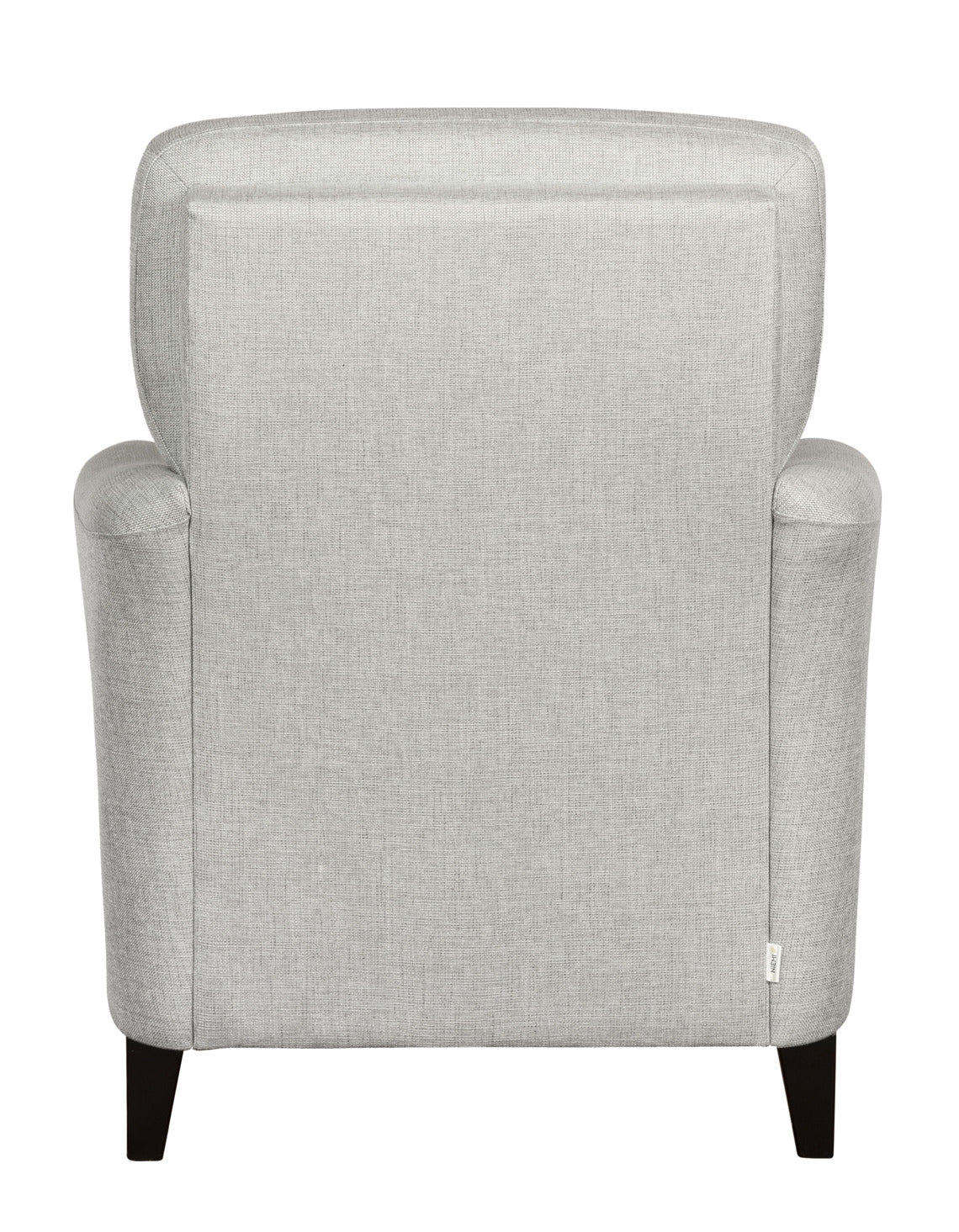 Aura-lepotuoli vaaleanharmaalla Sundsvall 17 -kankaalla ja wengen värisillä puujaloilla.