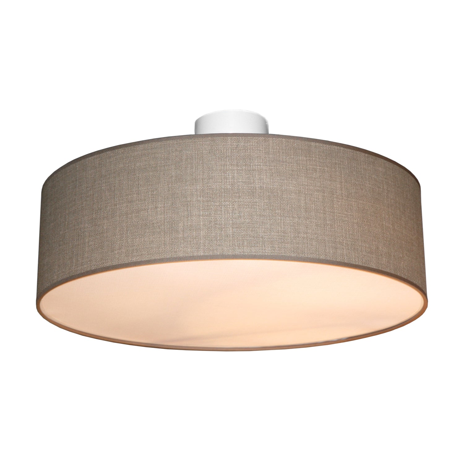 Yksinkertaisen tyylikäs Basic-kattoplafondi tuo pehmeää yleisvaloa. Kuvassa hiekanvärinen valaisin, halk. 45 cm.