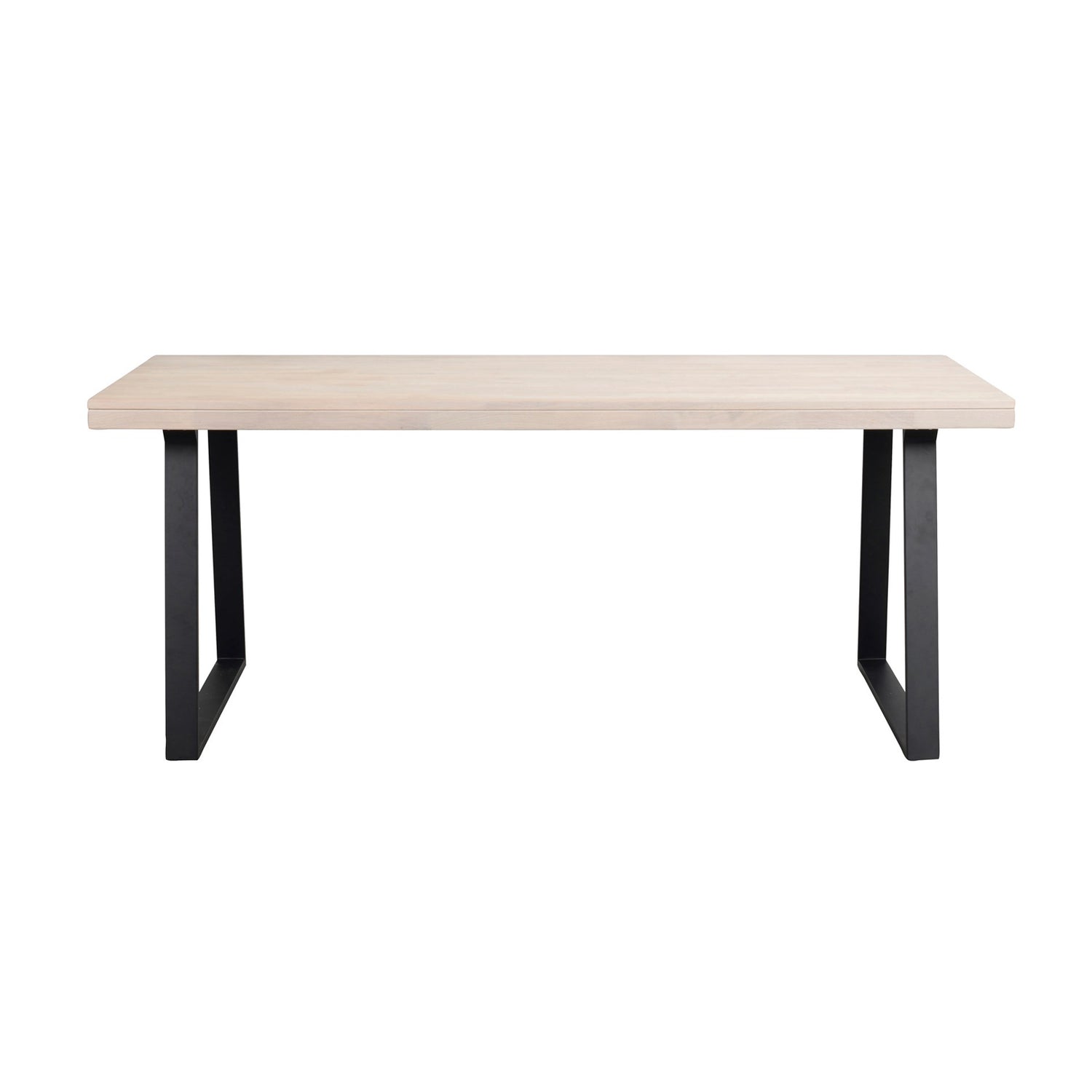 Savutammenvärinen Brooklyn -ruokapöytä 170 x 95 cm, U-mallisilla mustilla metallijaloilla.