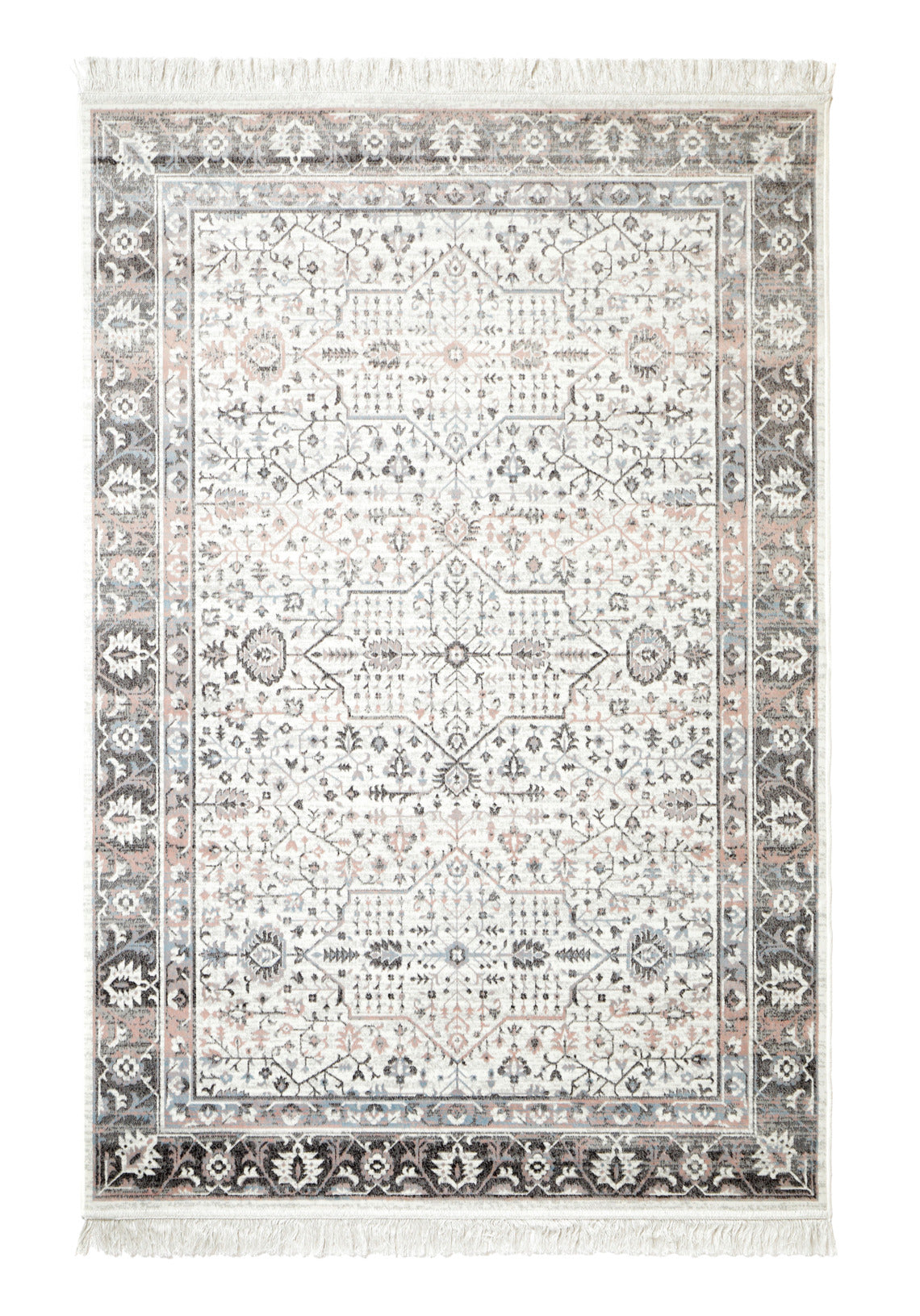 Celine-viskoosimaton klassinen kuosi vaalealla pohjalla sopii moneen sisustukseen.