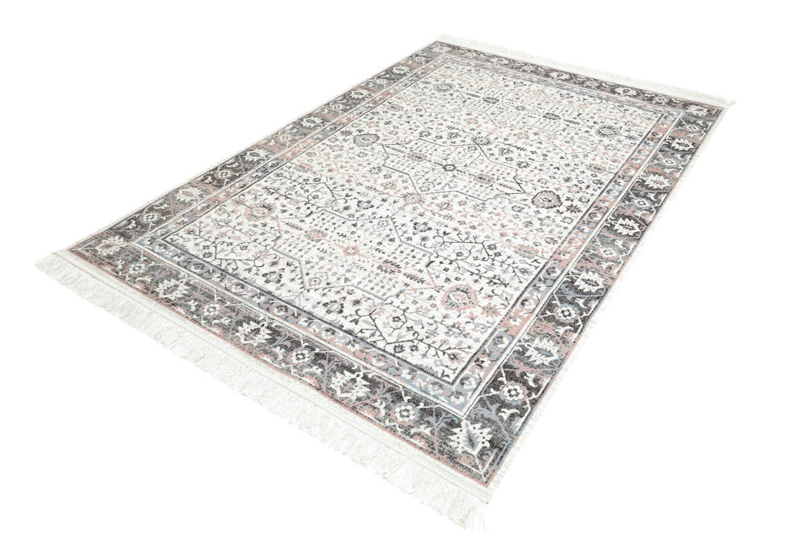 Celine-viskoosimaton klassinen kuosi vaalealla pohjalla sopii moneen sisustukseen.