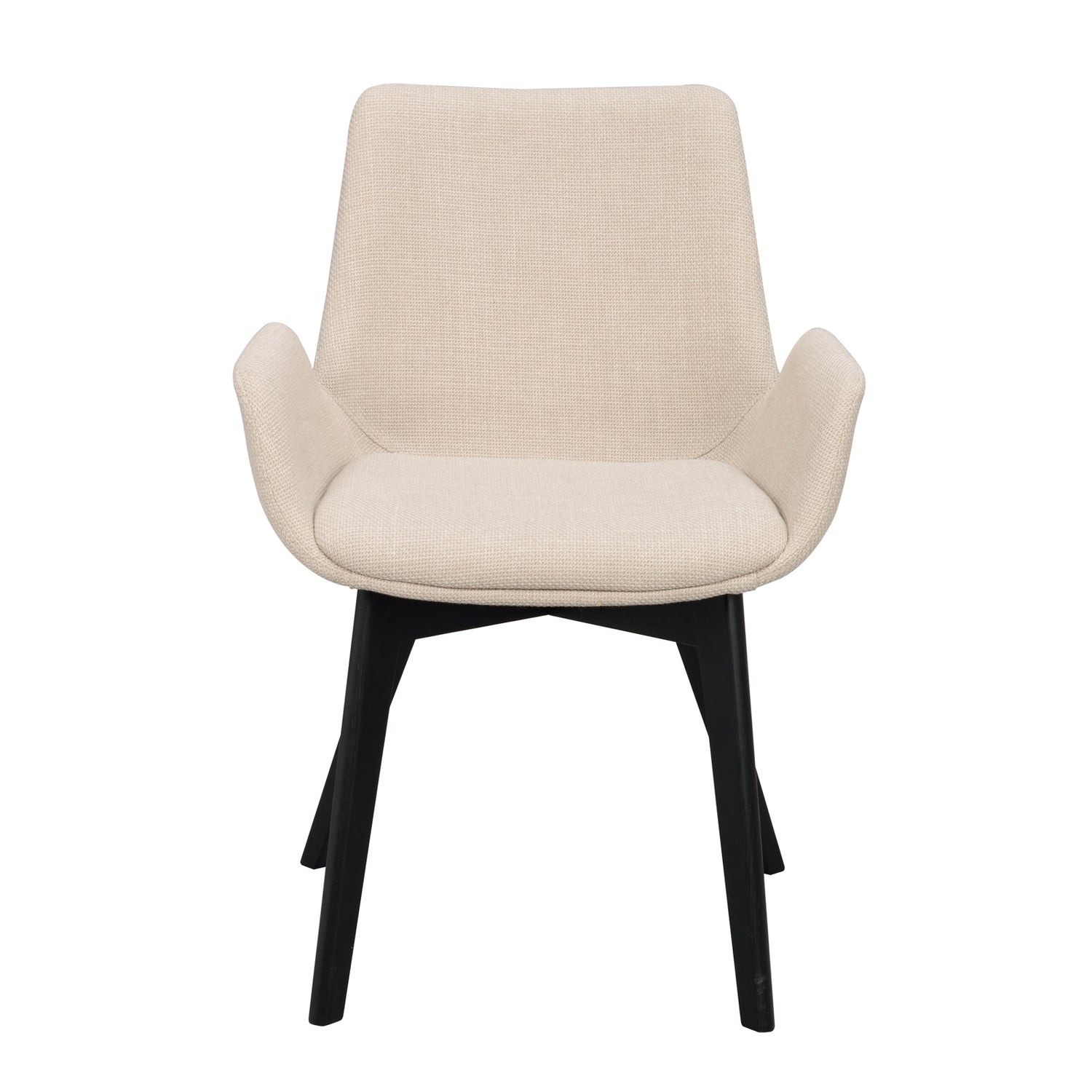 Drimsdale-tuoli beigellä verhoilulla ja mustilla jaloilla.