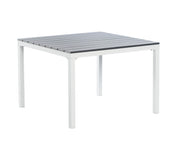 Neliönmuotoinen Dyyni-sohvapöytä on 63 cm korkea. Kuvassa on valkoinen/harmaa Dyyni-sohvapöytä.