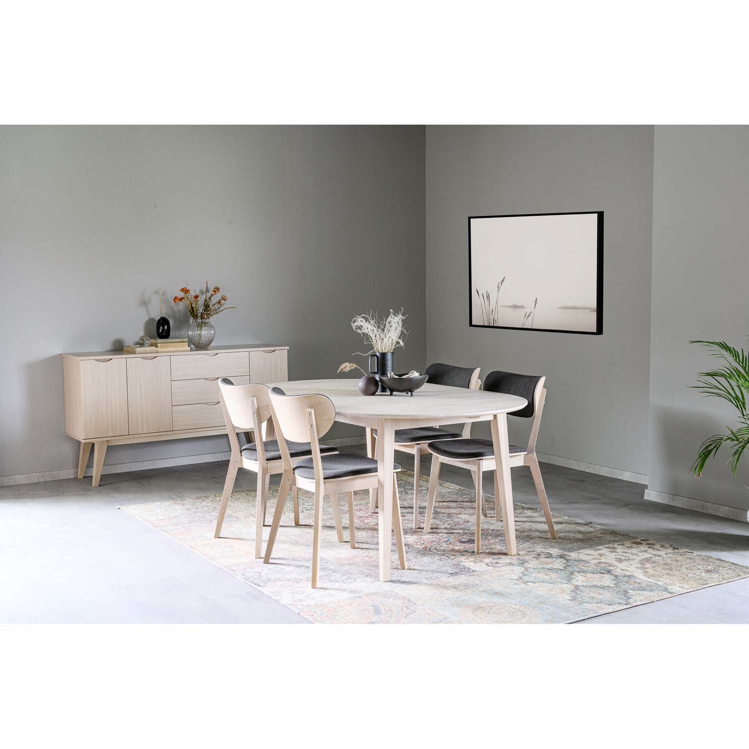 FILIPPA ruokapöytä ovaali jatkettava 105 x 170 + 40 cm