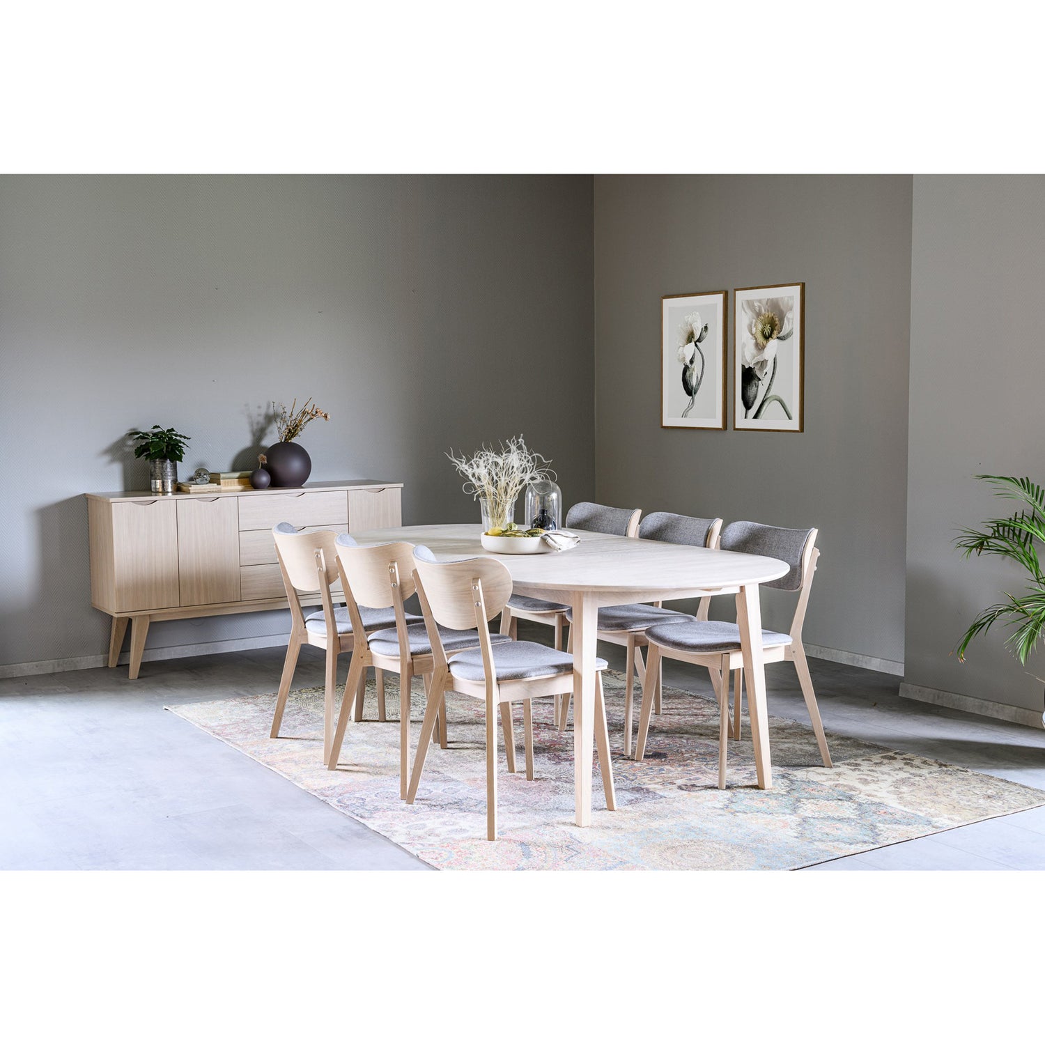 FILIPPA ruokapöytä ovaali jatkettava 105 x 170 + 40 cm