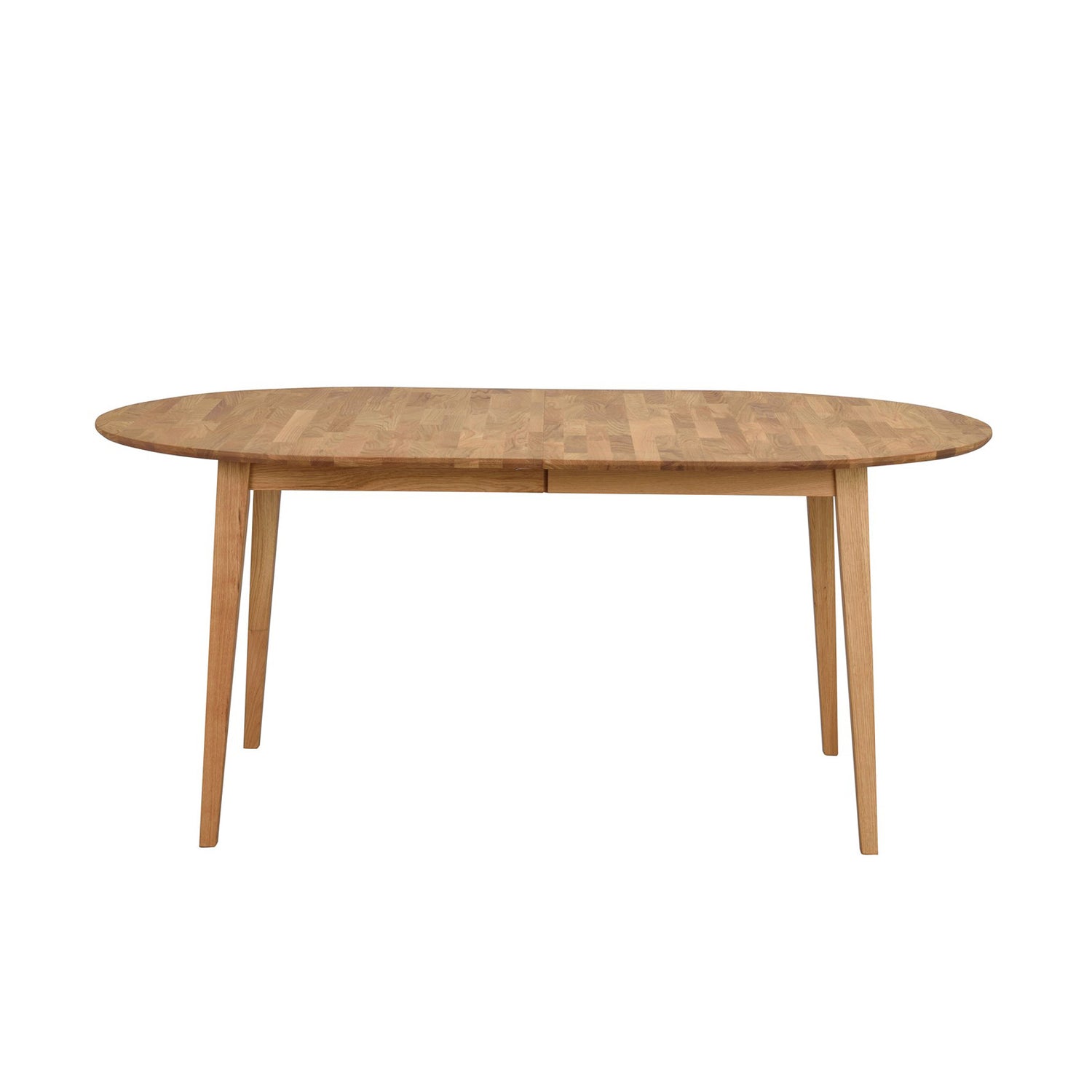 Ovaalin muotoinen jatkettava Filippa-ruokapöytä 170 x 105 cm tammen värisenä.