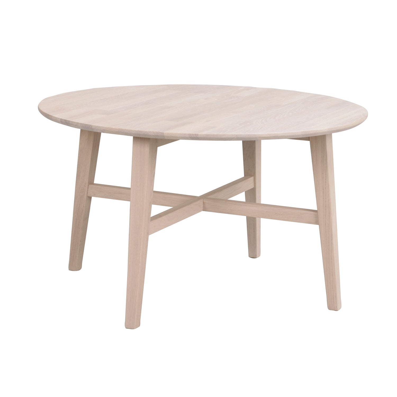 Valkokuultoinen pyöreä Filippa-sohvapöytä.