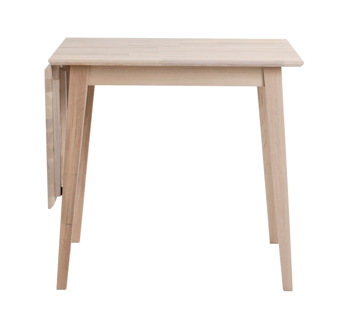 Valkotammen värinen Filippa-klaffipöytä koossa 80 x 80 cm.