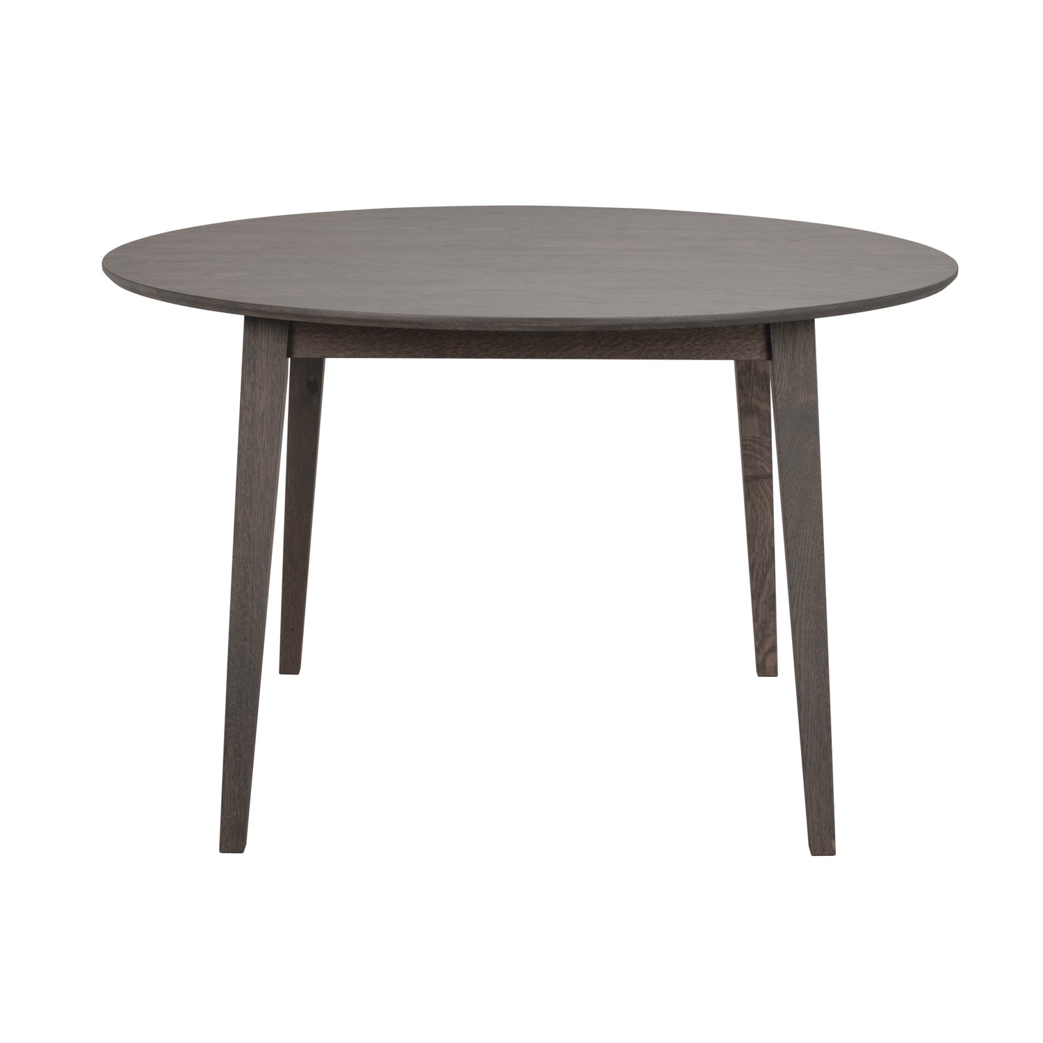Pyöreä Filippa-ruokapöytä savutammenvärisenä.