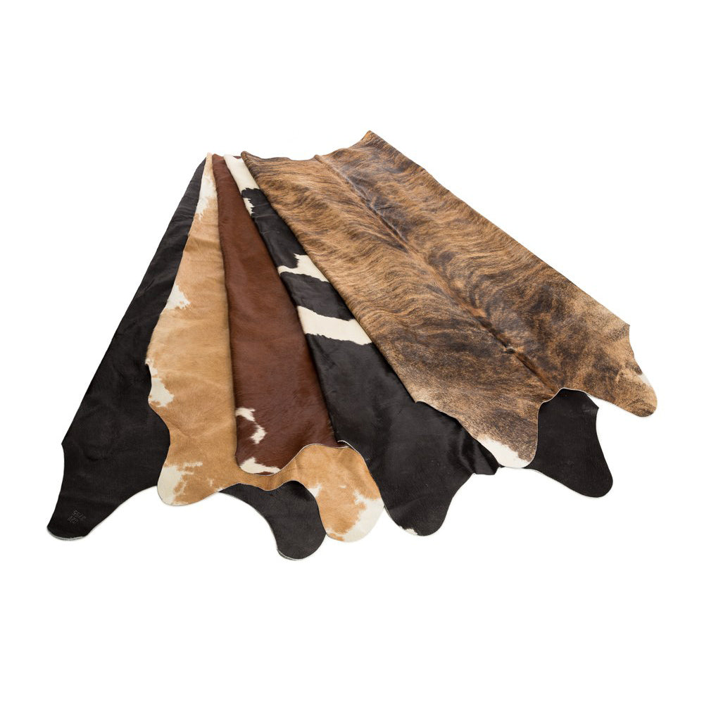 Kuvassa on kaikki Mattokympin häräntaljojen värivaihtoehdot. Talja on aina uniikki, joten väreissä esiintyy vaihtelua.