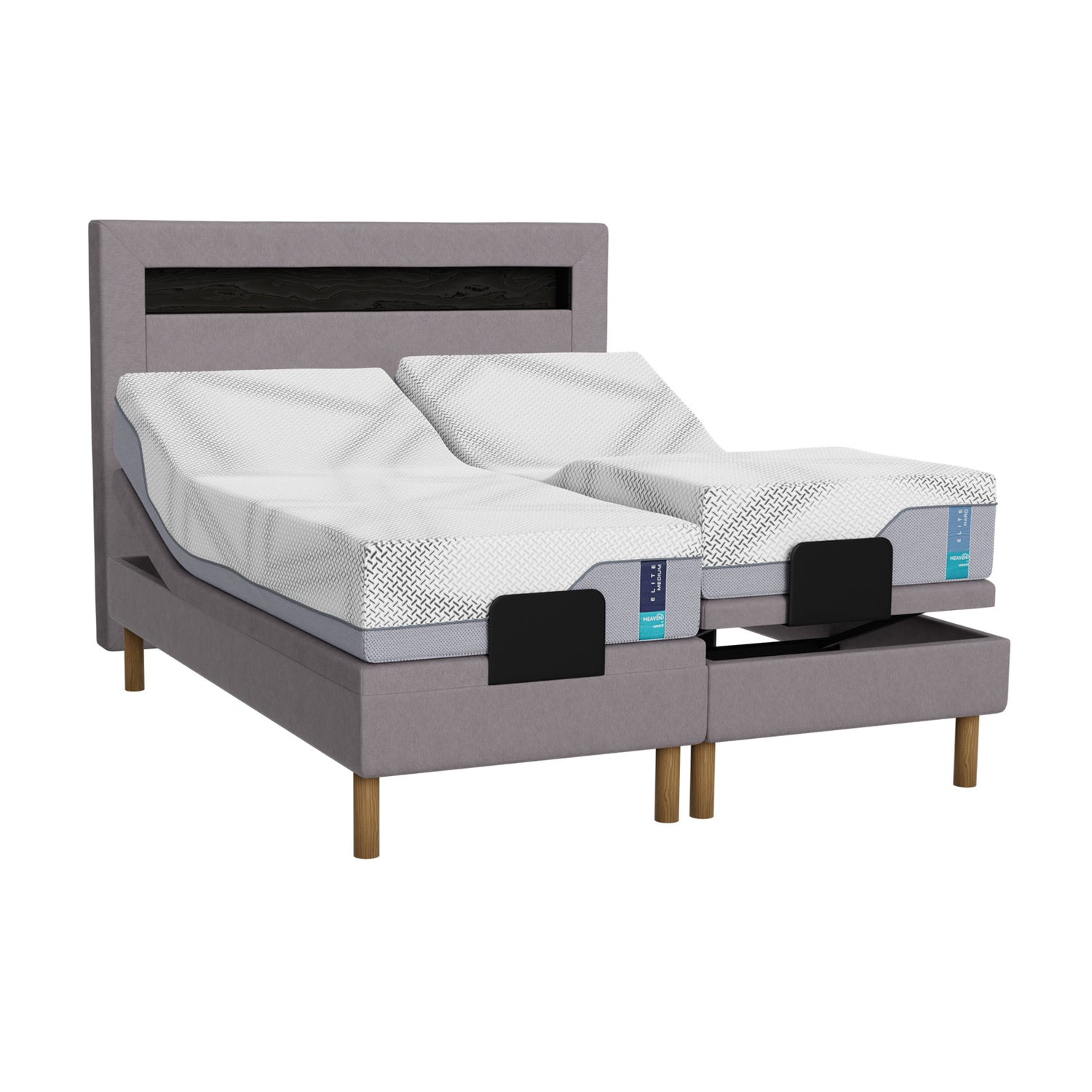 Heaven By Unico Diamond-sängynpääty täydentää vuodekokonaisuuden ja viimeistelee makuuhuoneen sisustuksen. Kuvassa Elite -moottorisänkypaketti on viimeistelty erikseen myytävällä Diamond-sängynpäädyllä.