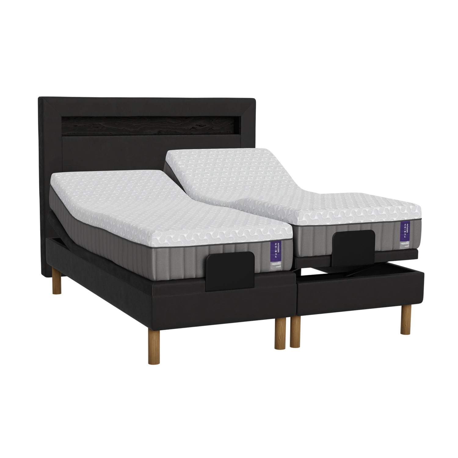 Heaven By Unico Diamond-sängynpääty täydentää vuodekokonaisuuden ja viimeistelee makuuhuoneen sisustuksen. Kuvassa Fusion -moottorisänkypaketti on viimeistelty erikseen myytävällä Diamond-sängynpäädyllä.