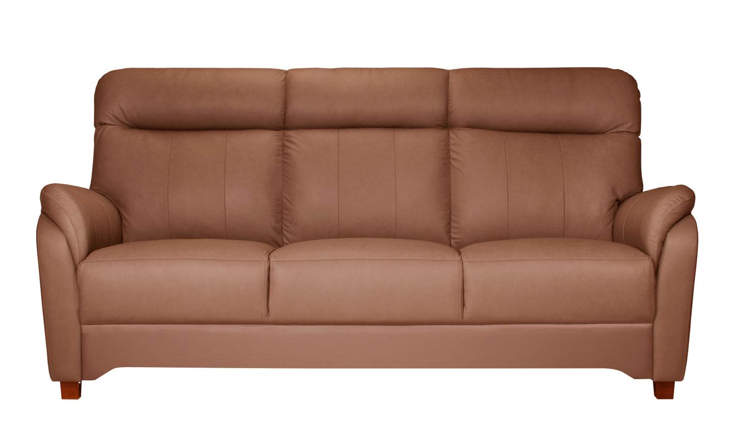 Isabella on ryhdikäs sohva, jossa on panostettu erityisesti istuttavuuteen. Kuvan sohvan verhoiluna on Merone-nahka värissä 3017 konjakinruskea. Sivut ja taustat ovat keinonahkaa.