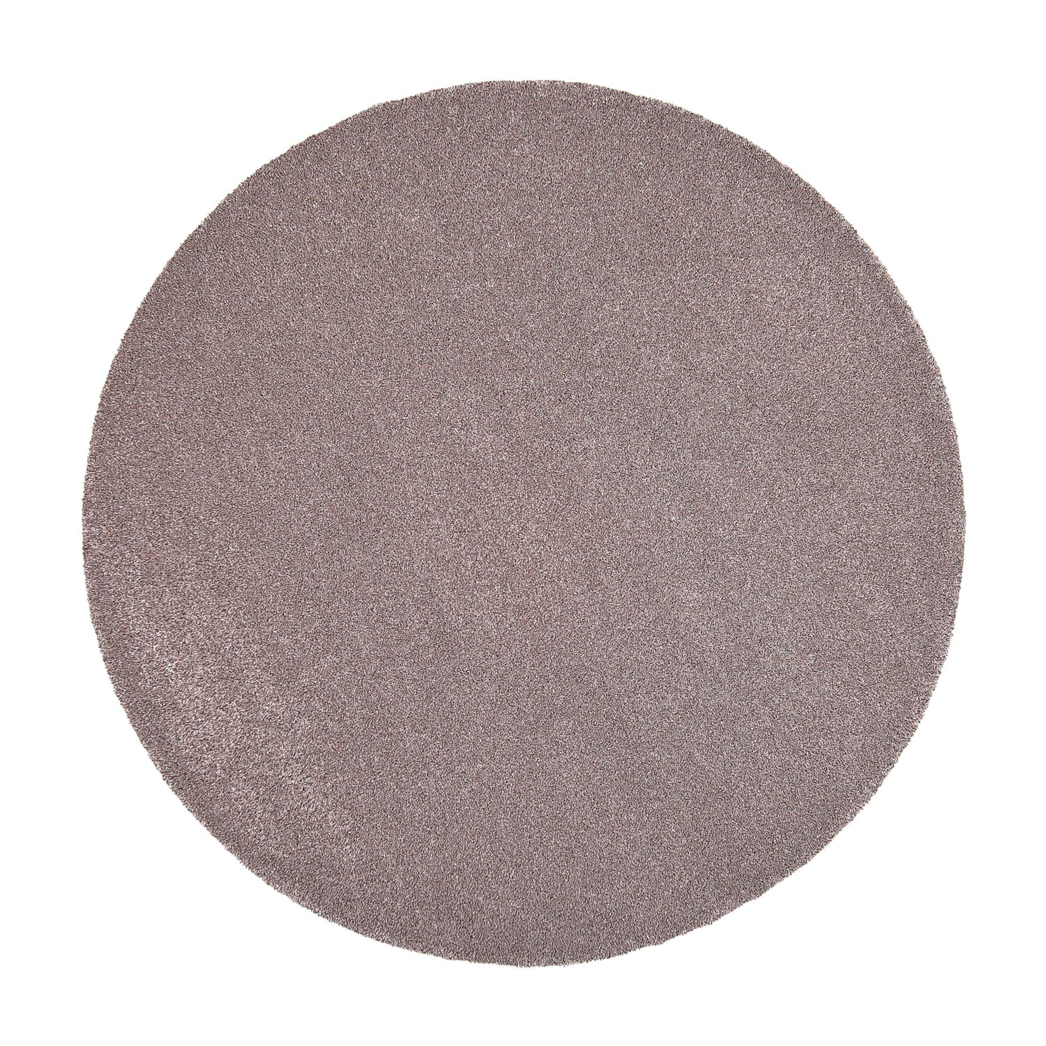 Pyöreä tiheänukkainen Kide-matto ruskeana.