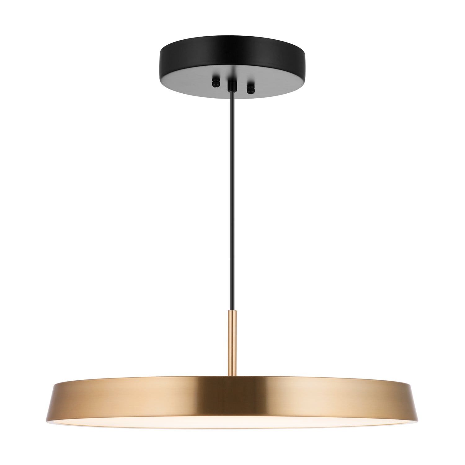 Messingin värinen Kimber-kattovalaisin 50 cm halkaisijalla.