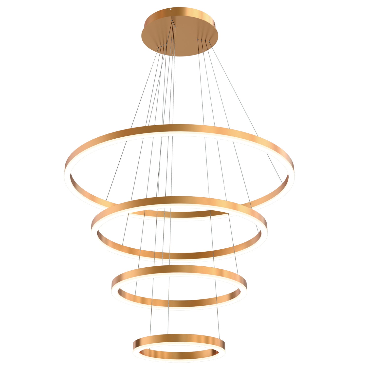 Layer-kattovalaisin muodostuu nimensä mukaisesti neljästä erillisestä metallirenkaasta ja kerroksesta. Kuvassa messingin värinen valaisin.