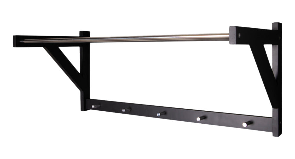 Padova-hattuhyllyn runko on mustaksi maalattua puuta.