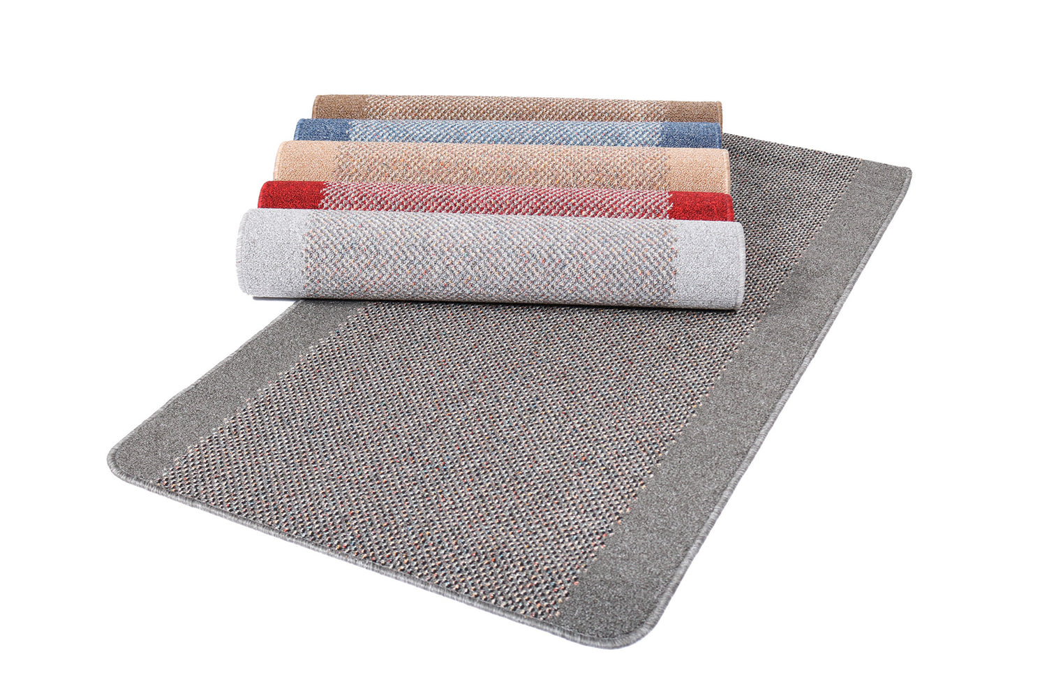 Perinteikästä Port-mattoa on saatavana kuudessa sisustuksellisessa värissä: harmaa, hopea, punainen, beige, sininen ja ruskea.