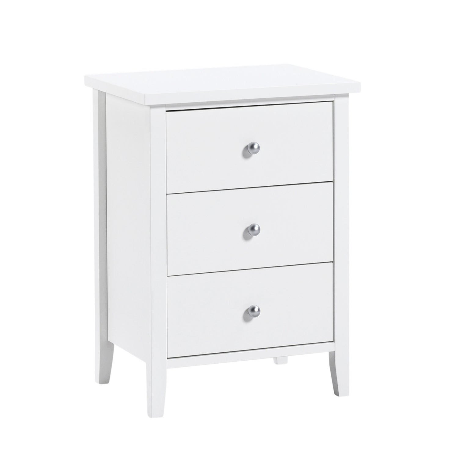 Kokovalkoinen Saara-sarjan 3-laatikkoinen lipasto.