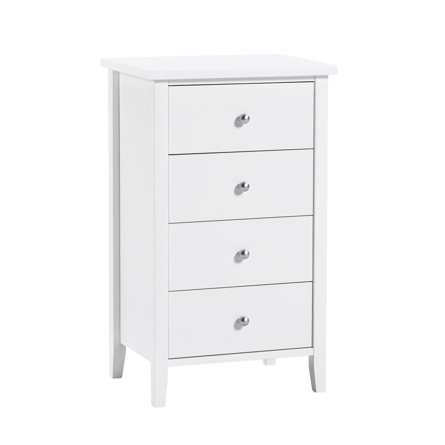 Kokovalkoinen Saara-sarjan 4-laatikkoinen lipasto.