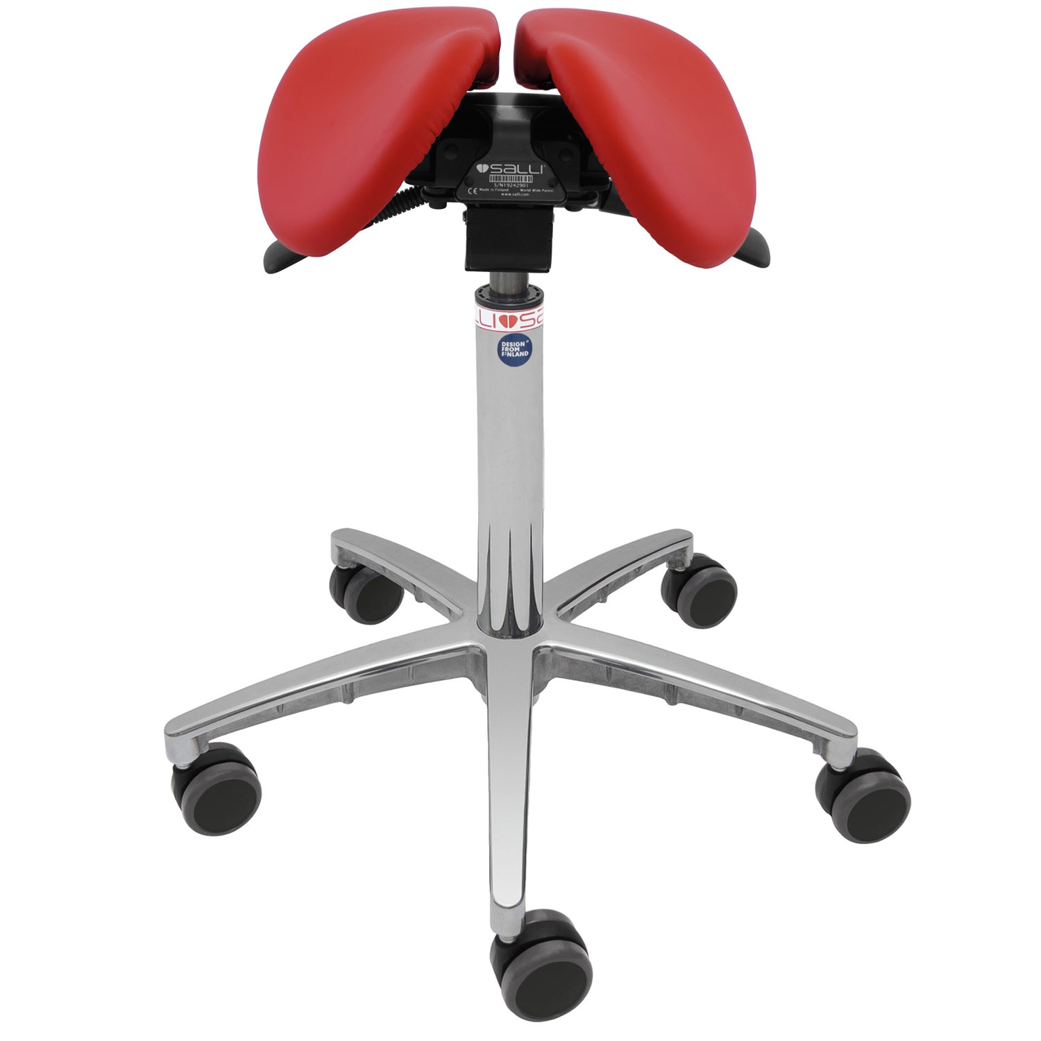 Nahkaverhoiltu Salli Small MultiAdjuster -satulatuoli, punainen.