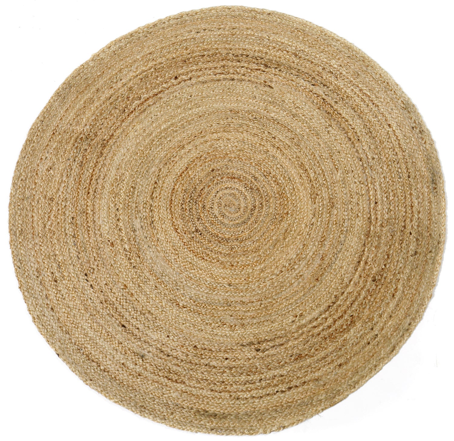 Luonnonvärinen pyöreä Silmu-juuttimatto.