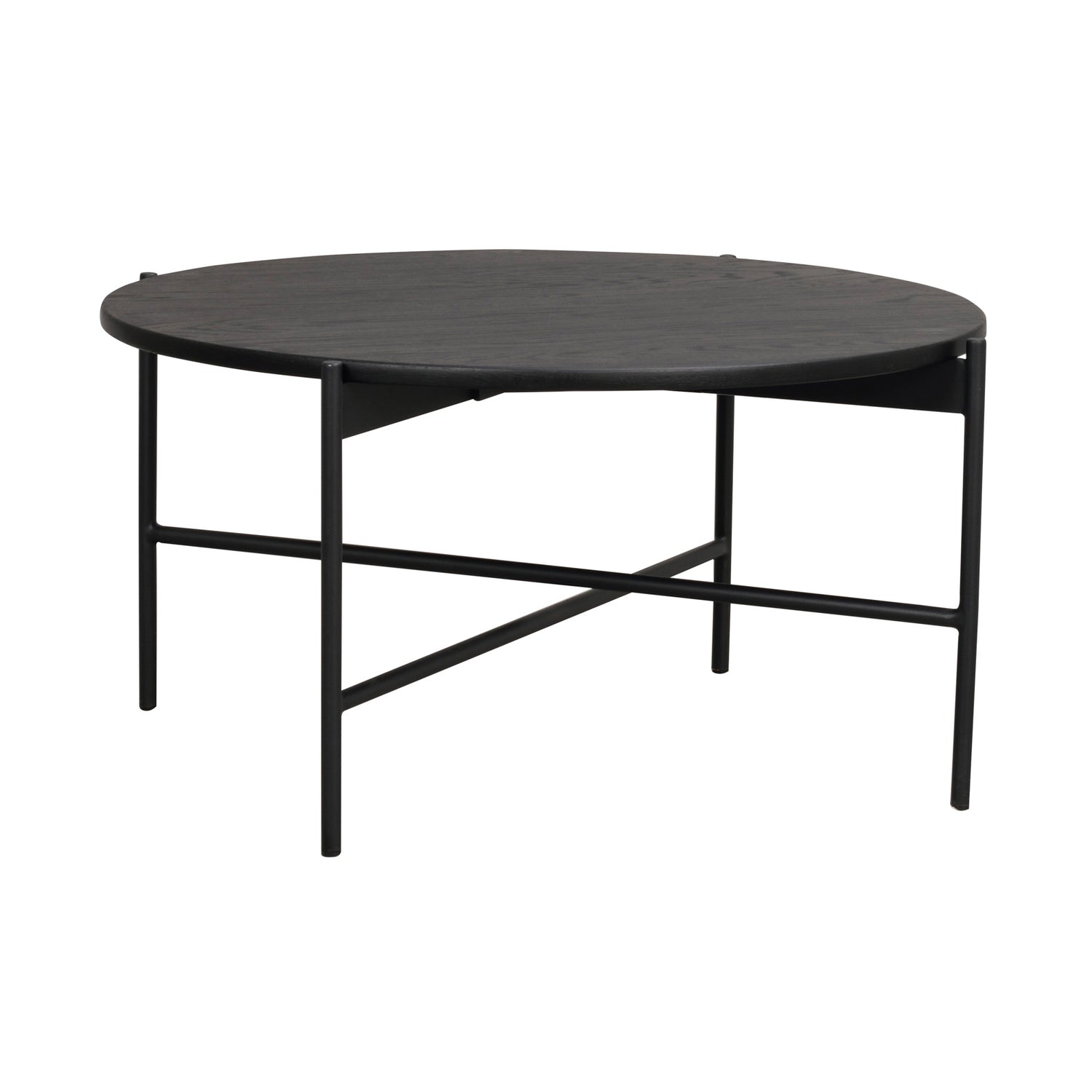 Musta Skye-sohvapöytä 85 cm pyöreä.