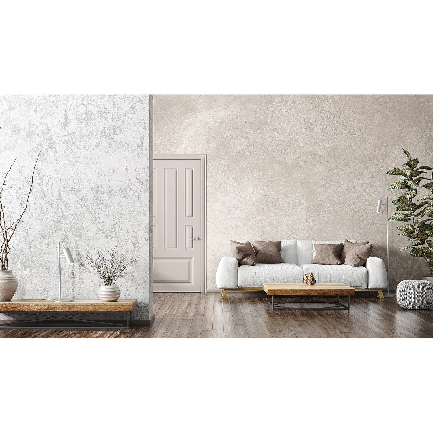 Kuvassa on mattavalkoiset Spot-lattiavalaisin, sekä Spot-pöytävalaisin. Valaisimilla saadaan kodin oleskelutiloihin tunnelmavalaistusta, sekä tarpeen mukaan lukuvaloa.