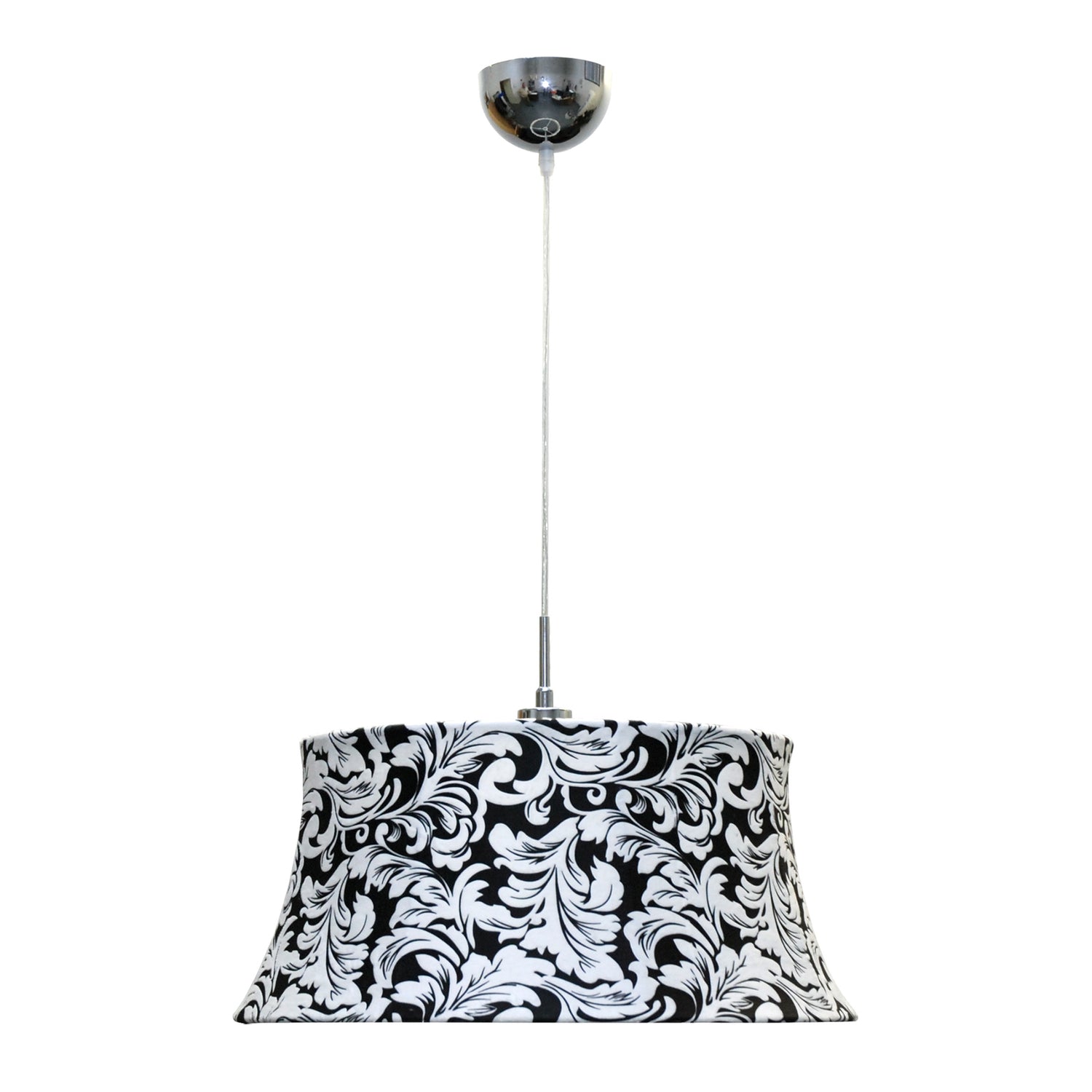 Torino-kattolampun varjostimessa on mustavalkoinen köynnöskuviointi. Valaisimen johdon pituus on 3 metriä.