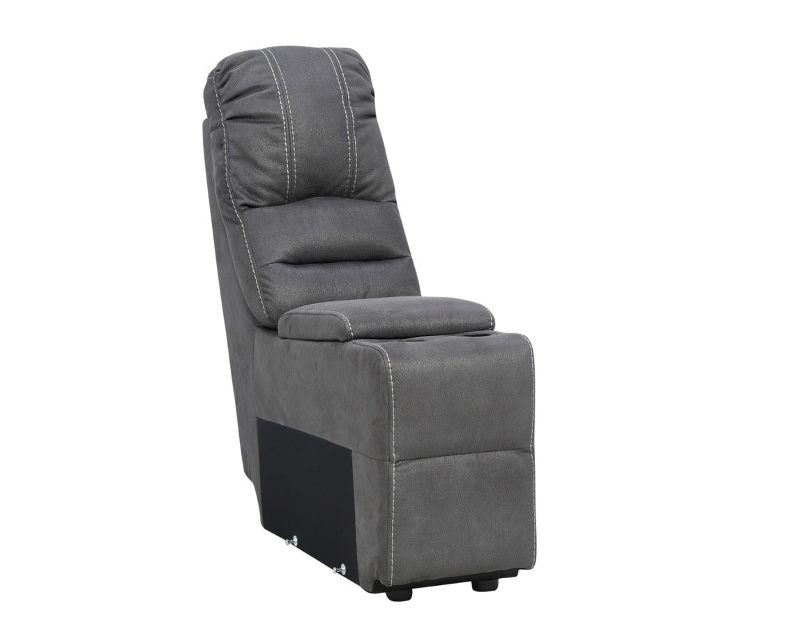 Cinema-moduulisohvan juomakonsolissa on kaksi mukitelinettä ja kyynärnojan alta löytyy säilytystilaa vaikka kaukosäätimille.