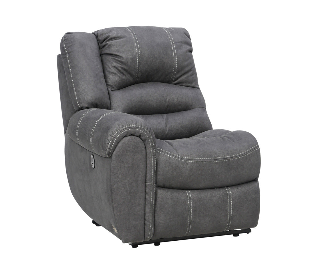 Cinema-moduulisohvan päätyyn sijoitettava istuinpaikka, jossa on sähkökäyttöinen recliner-mekanismi. Kuvassa on edestä katsottuna vasen päätyosa.