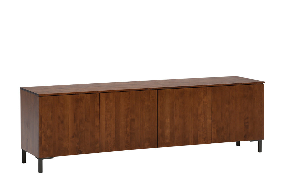 Helsinki-taso pähkinänvärisenä, mustilla 12 cm korkeilla metallijaloilla.