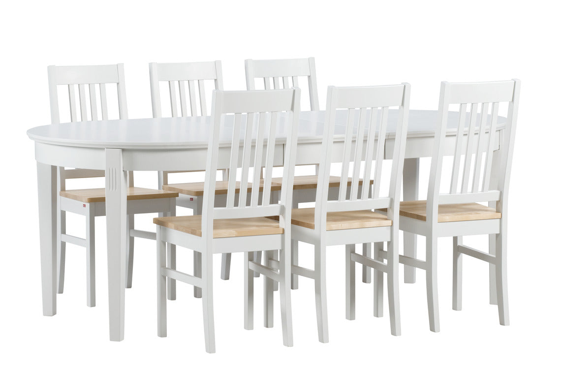 Puro-tuolit jatkettavan Kanerva-ruokapöydän kanssa.