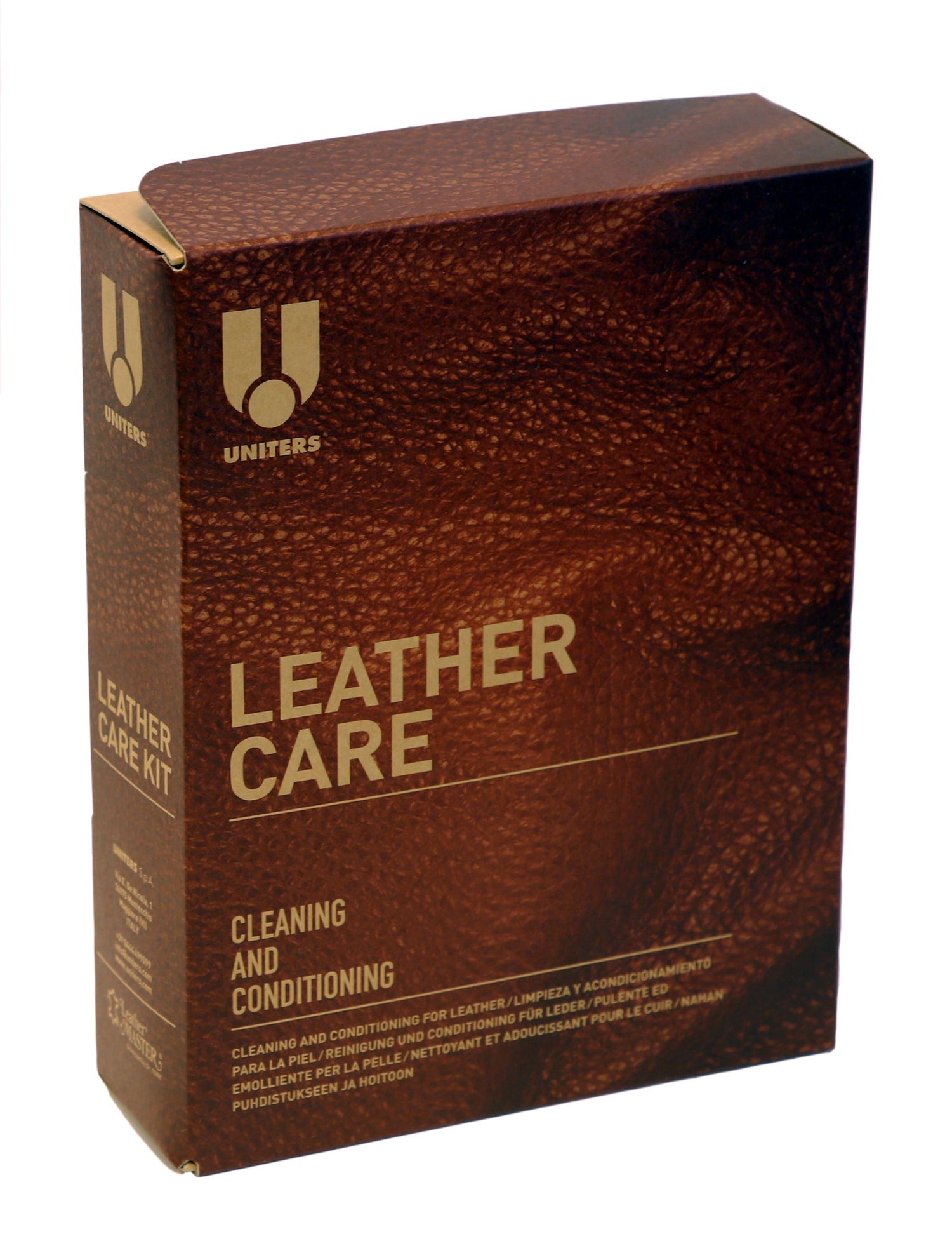 Leather Care- nahanhoitosetti tehokkaaseen tahrojen poistoon ja nahan suojaukseen. Setti sisältää nahkatuotteille puhdistustuotteen, hoitototuotteen, sekä tarvittavat pyyhkeet, sienet ja ohjelehden.