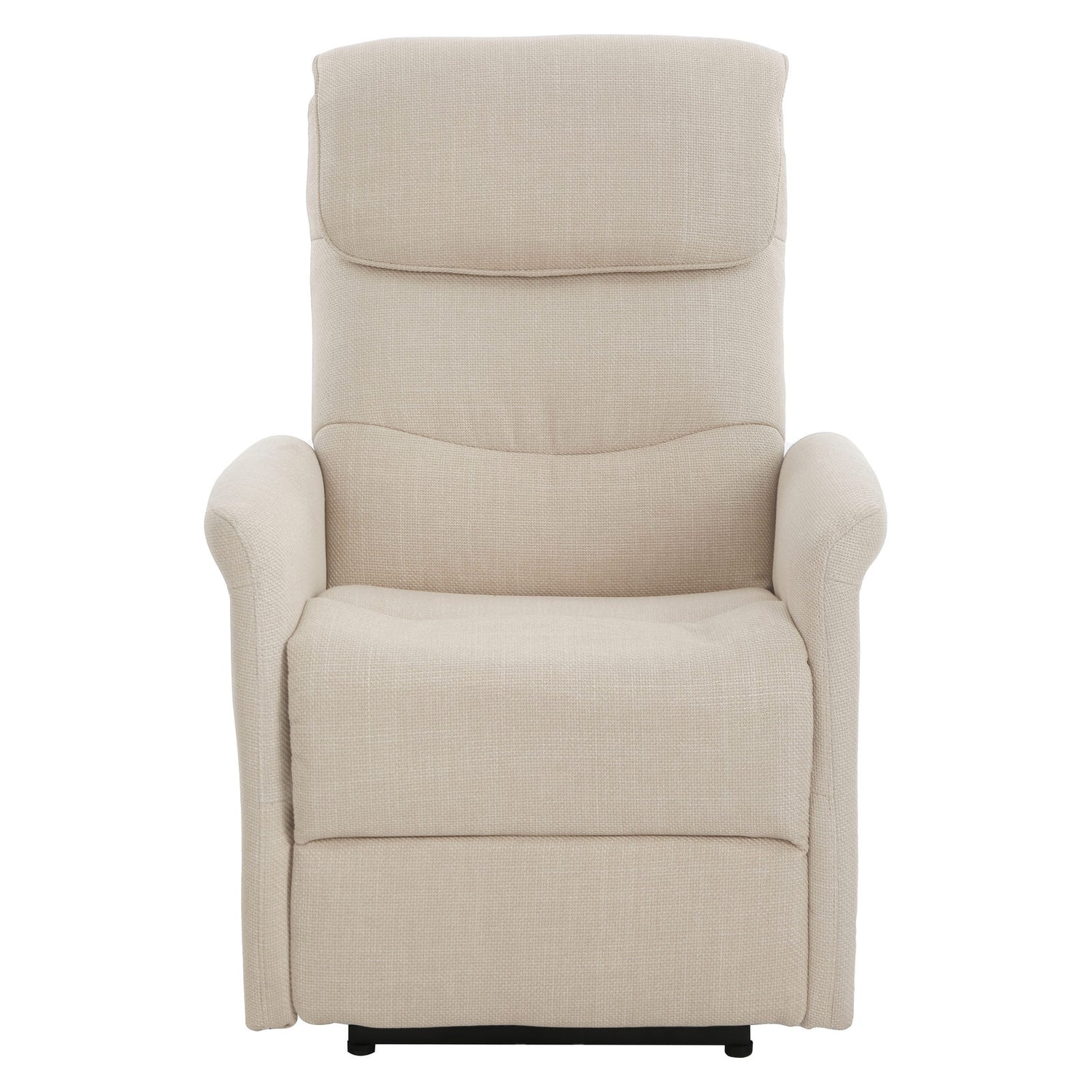 Sähköinen Sanderson recliner-nojatuoli, beige kangasverhoilu.