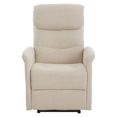 Sähköinen Sanderson recliner-nojatuoli, beige kangasverhoilu.